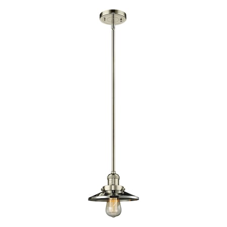 Railroad Vintage 8 Polished Nickel Mini Pendant, Polished Nickel Railroad Shades